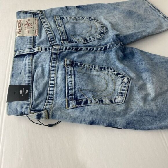 True Religion Men's Ricky Relaxed Straight Jeans Shorts  Sz 32 Blue  107220R New - Picture 15 of 15